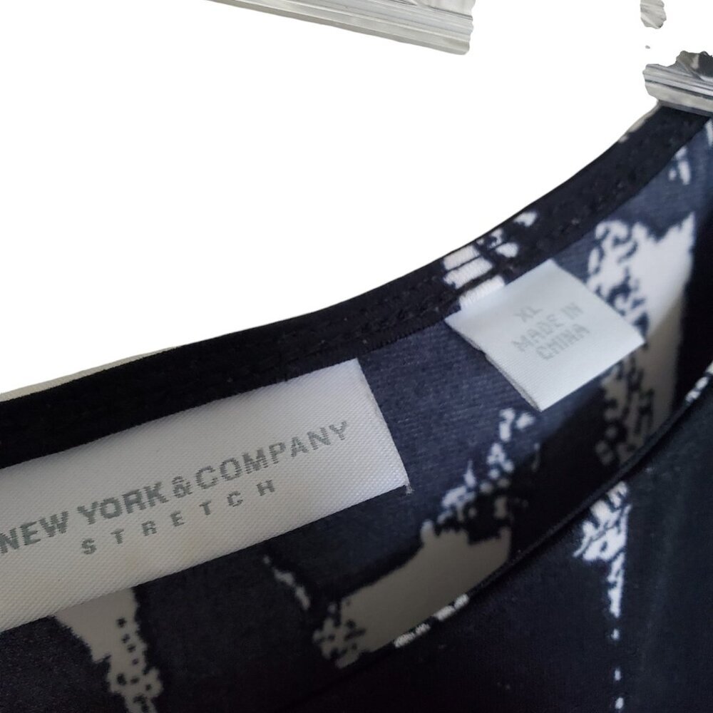 New York & Co. Silky Feel Black White XL Dress - Picture 12 of 13